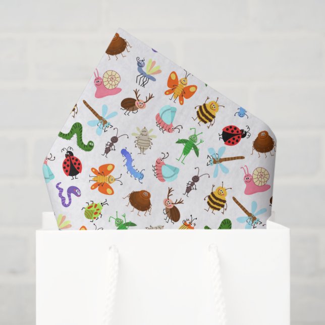 Seda Papel Decoupage de Insetos, Lenço de Insetos (Sacola de presentes)