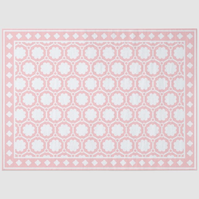 Seda Papel Decoupage de Osso Inlay Moderno Rosa (Frente )