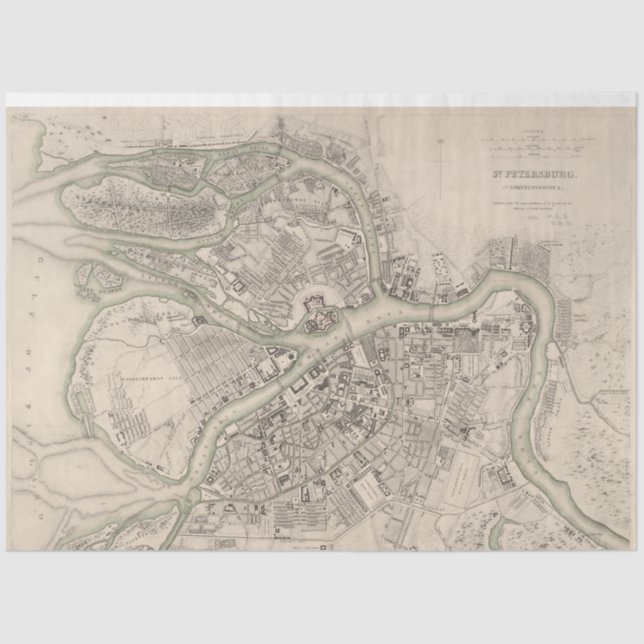 Seda Papel Decoupage do Mapa de Ruas (Frente )