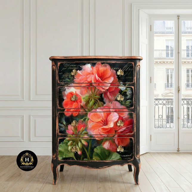 Seda Papel Decoupage Flor de Gerânio Coral (Criador carregado)