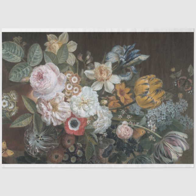 Seda Papel Decoupage Floral de Arte Finas (Frente )