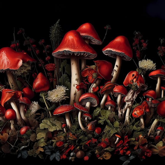Seda Papel Decoupage Floresta de Cogumelo Vermelho (Criador carregado)