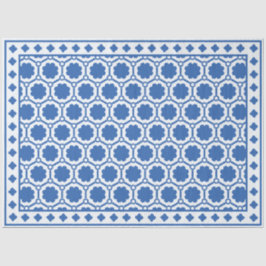 Seda Papel Decoupage Incrustação de Osso Moderno Azul B