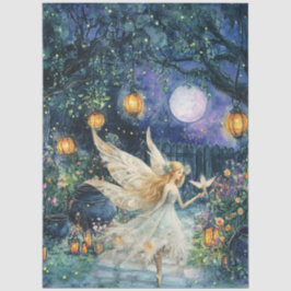 Seda Papel Decoupage Jardim de Fadas Aquarela Caprichos