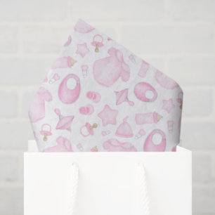 Seda Papel Decoupage Rosa para Chá de Bebê Menina