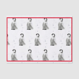 SEDA PAPEL DO TECIDO PENGUÍNEO DE COR DA ÁGUA