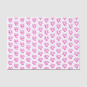 Seda Papel dos tecidos de coral, cor-de-rosa e branco