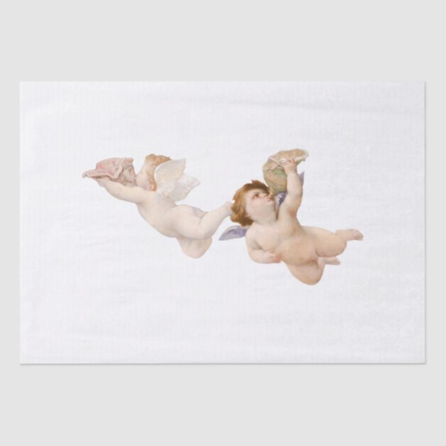 SEDA PAPEL DOS TECIDOS DE DECOPAGAÇÃO: VINTAGEM CHERUBS (Frente )