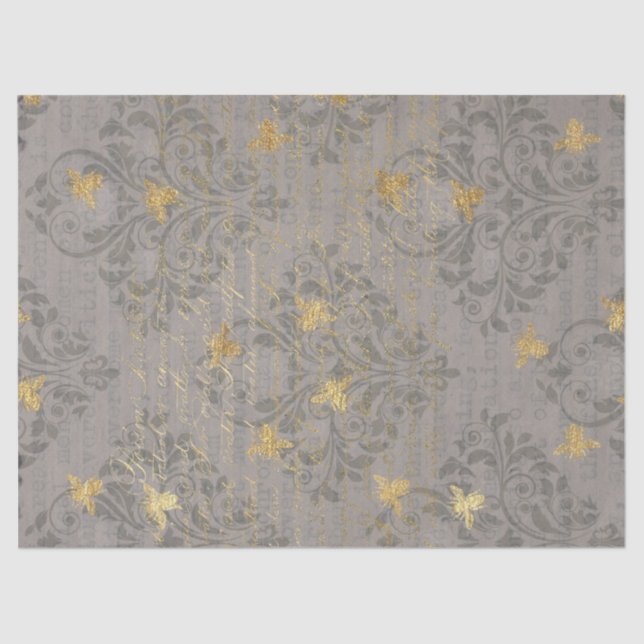 Seda Papel Dourado de Tecido de Deslocamento e Folga (Frente )