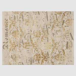 Seda Papel Dourado de Tecidos Musicais