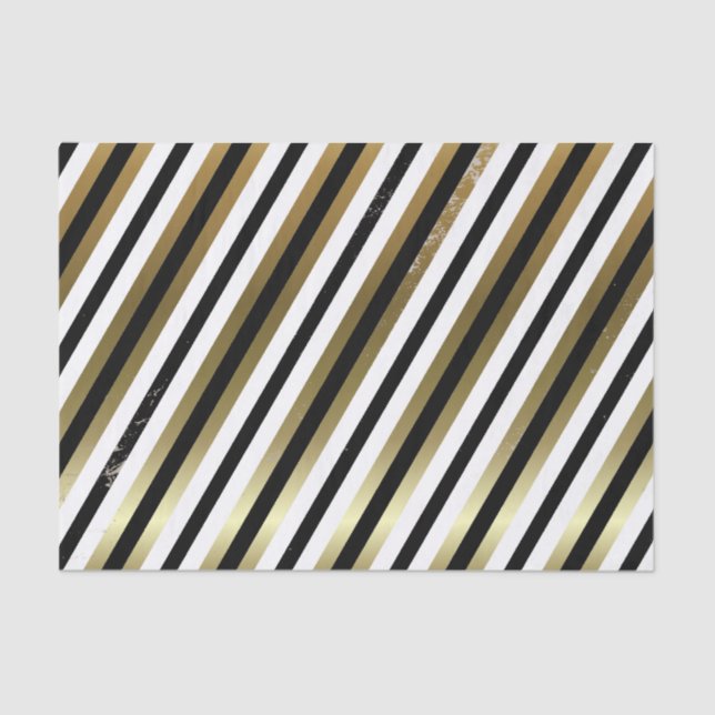 Seda Papel Dourado, preto, branco, com risca de diagnós (Frente )