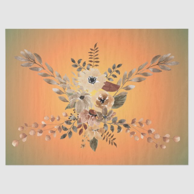 Seda Papel elegante para tecidos de flores do país (Frente )