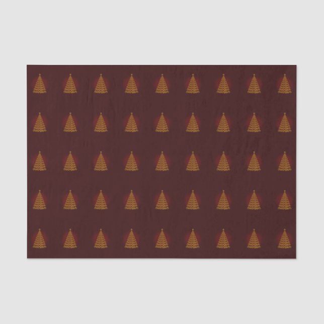 Seda Papel em árvore de Natal Red Elegante (Frente )