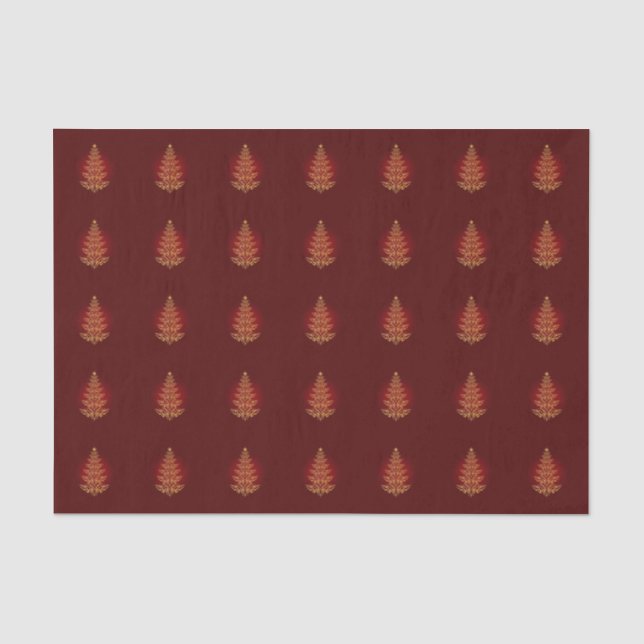 Seda Papel em árvore de Natal Red Na moda (Frente )
