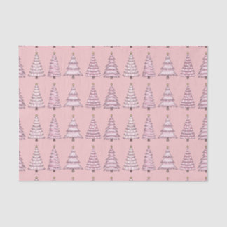 Seda Papel em árvore de Natal rosa