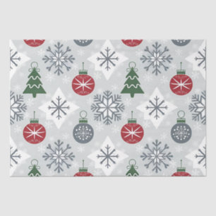 Seda Papel Festivo de Embalagem de Natal com Flocos de 