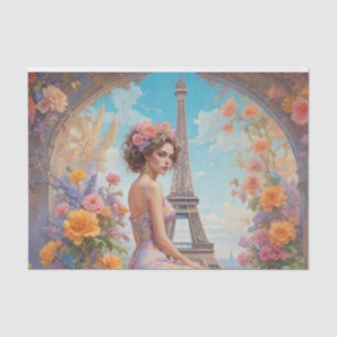 Seda Papel Floral de Decoupage de Mulher Francesa da To