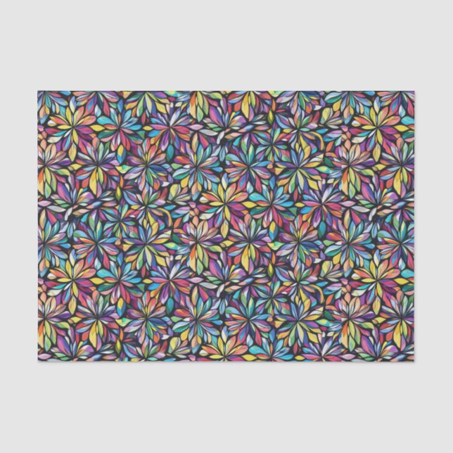 Seda Papel Floral de Decoupage de Petais Multicoloridos (Frente )