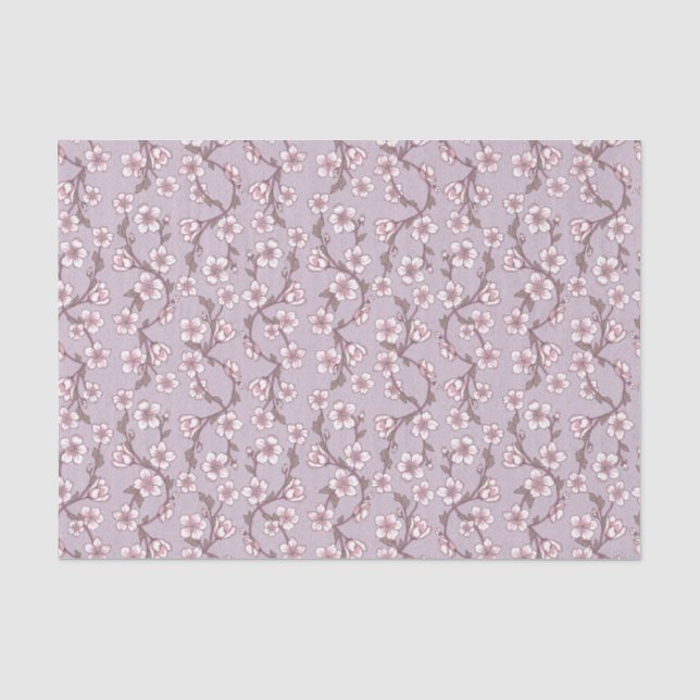Seda Papel Floral Lavanda – Embrulho de Presente Elegan (Frente )