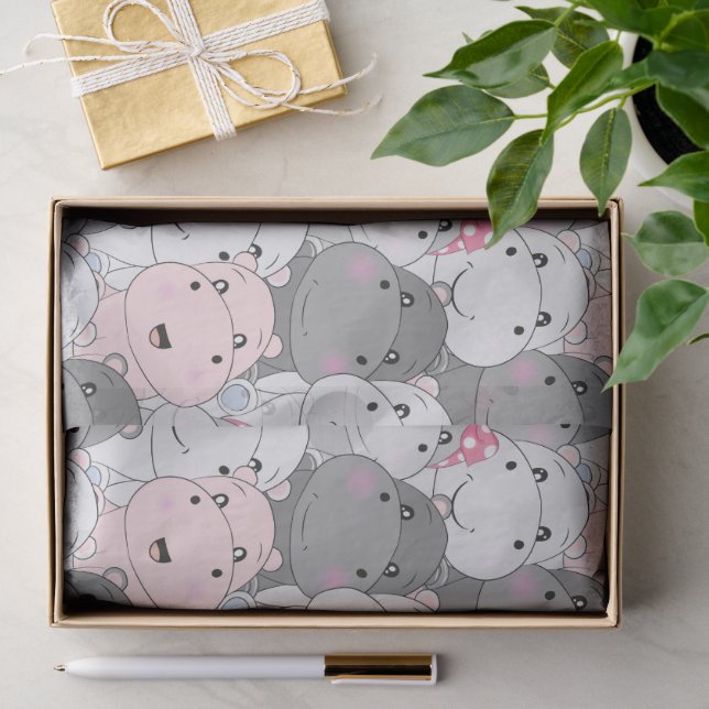 Seda Papel Higiênico de Hipopótamos Bebês Fofos (Presente)