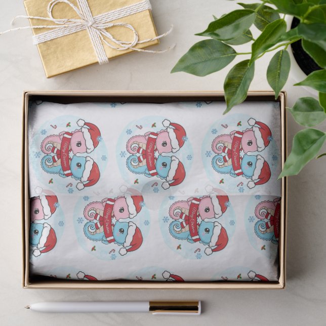 Seda Papel Higiênico de Natal Cavalos-Marinhos Fofos (Presente)