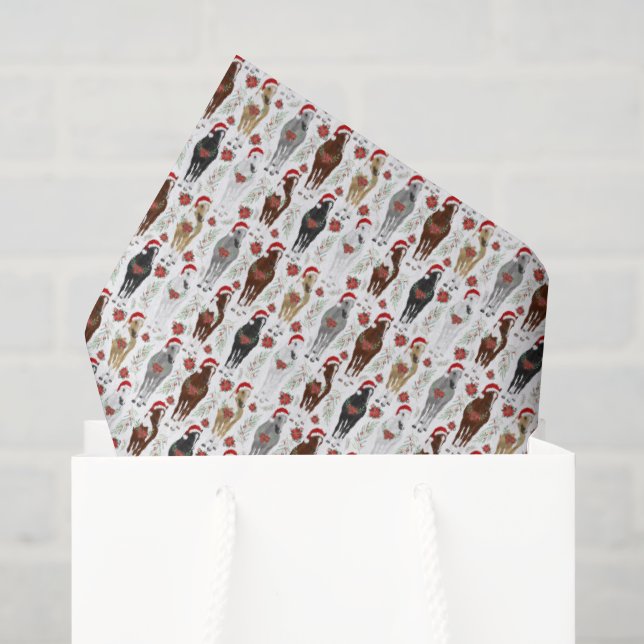 Seda Papel Higiênico de Natal com Cavalos (Sacola de presentes)