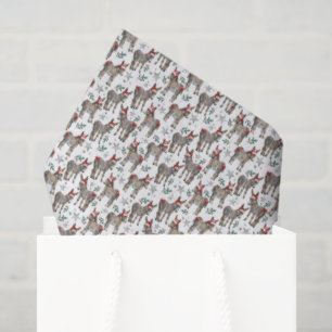Seda Papel Higiênico de Natal de Burro Fofo Branco