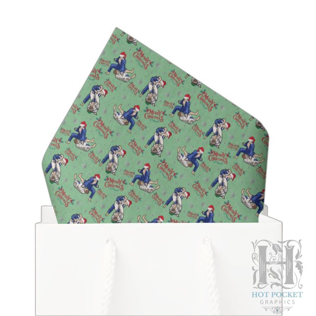 Seda Papel Higiênico de Natal de Jiu Jitsu em Verde (Criador carregado)