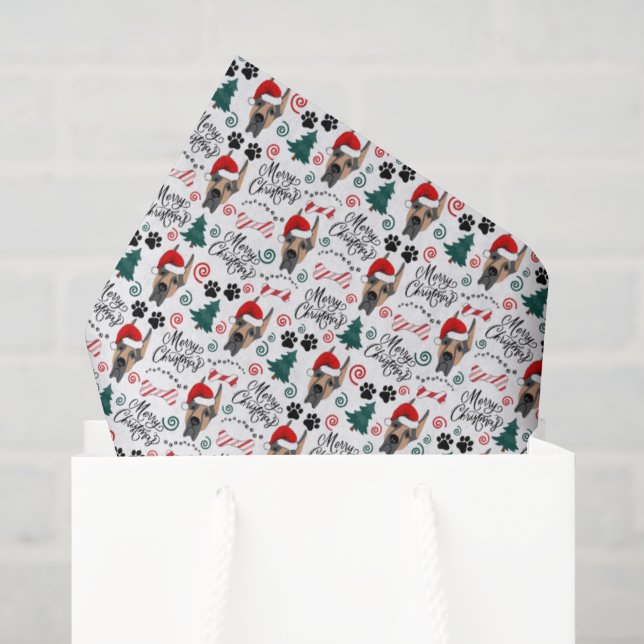 Seda Papel Higiênico de Natal Great Dane (Sacola de presentes)