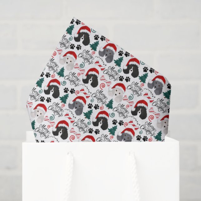 Seda Papel Higiênico de Natal Parti Poodle (Sacola de presentes)
