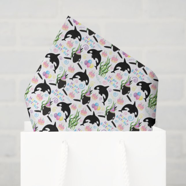 Seda Papel Higiênico de Tecido Baleia Orca (Sacola de presentes)