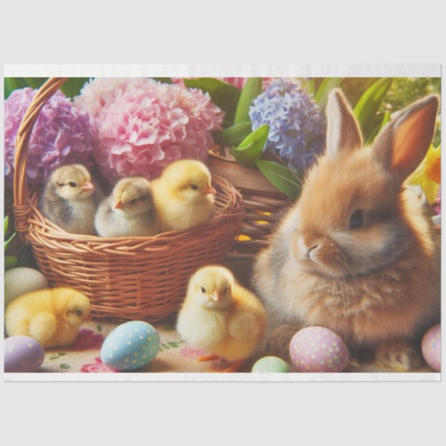 Seda Papel Higiênico de Tecido Coelhinho da Páscoa Vint (Frente )