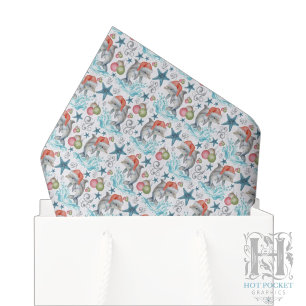 Seda Papel Higiênico Natalino de Golfinho Branco