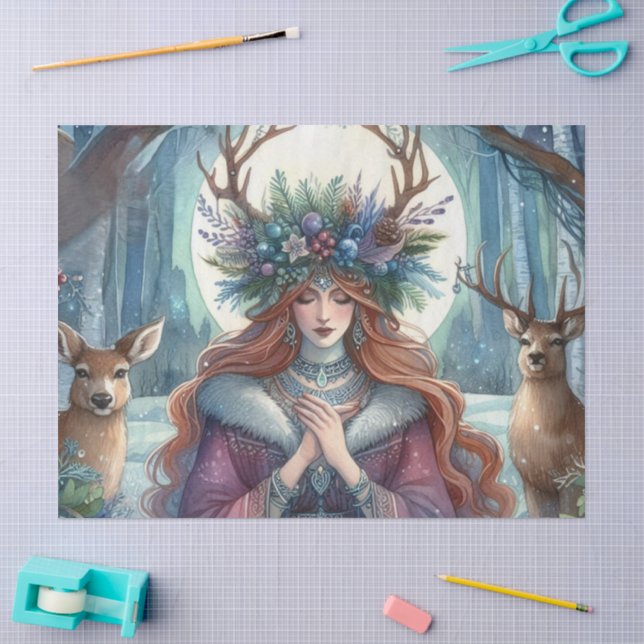 Seda Papel higiênico temático de floresta da Deusa do S (Arte )
