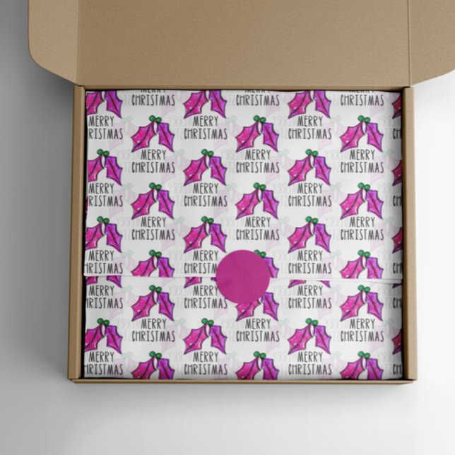 Seda Papel Holly Holly de Cor de Água, Rosa Natal (Criador carregado)