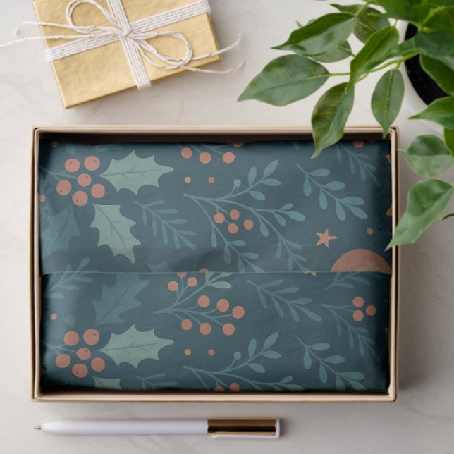 Seda Papel moderno sobre os tecidos de Natal - Tendy 20 (Presente)