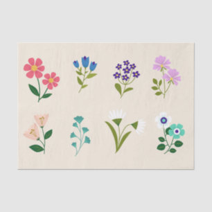Seda Papel no Tecido de Coleta Flor