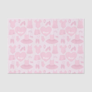 Seda Papel no Tecido de Roupas do Balé - Fundo Rosa