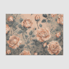 Seda Papel no Tecido dos Rosas de pêssego