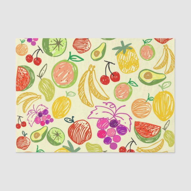 Seda Papel para tecidos de fruta mista (Frente )