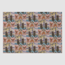 Papel para tecidos de Natal de Gato Preto