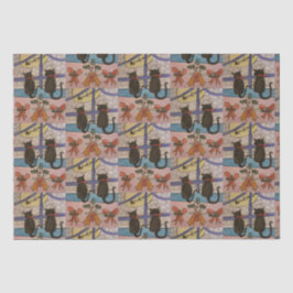 Seda Papel para tecidos de Natal de Gato Preto