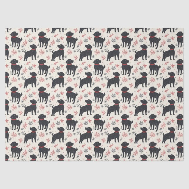 Seda Papel para tecidos de Natal preto (Frente )