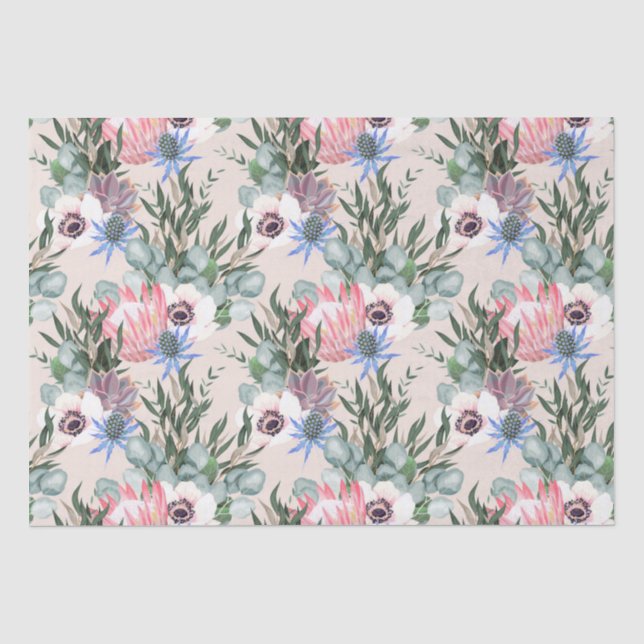 Seda Papel para tecidos de padrão floral (Frente )