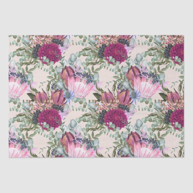 Seda Papel para tecidos de padrão floral (Frente )