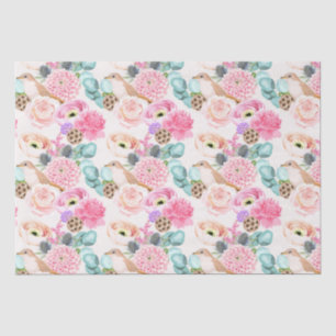 Seda Papel para tecidos de padrão floral