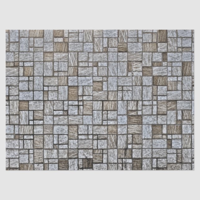 Seda papel para tecidos de pedra mosaica (Frente )