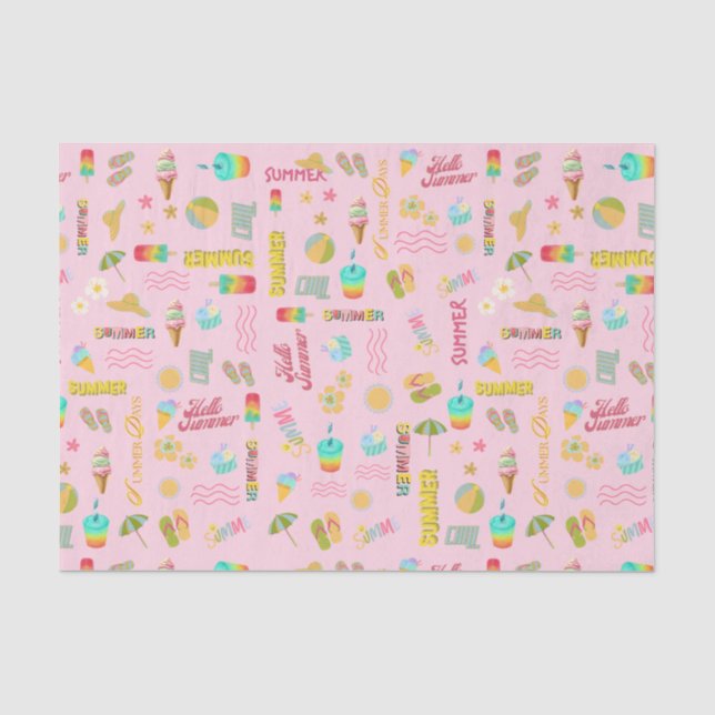 Seda Papel para tecidos divertidos de verão (Frente )