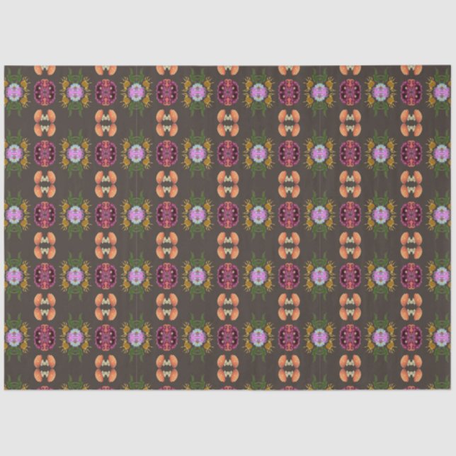 Seda papel para tecidos florais de halloween (Frente )