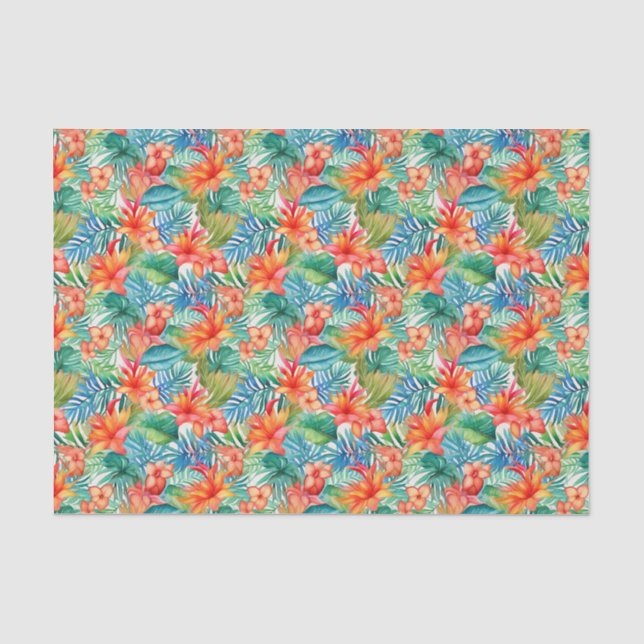 Seda Papel para tecidos tropicais de verão (Frente )